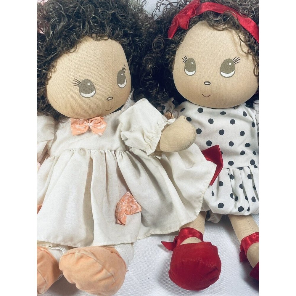 Applause Plush Cicely Doll Lot Of 2 Dark Curly Hair And Outfits 11” Toy